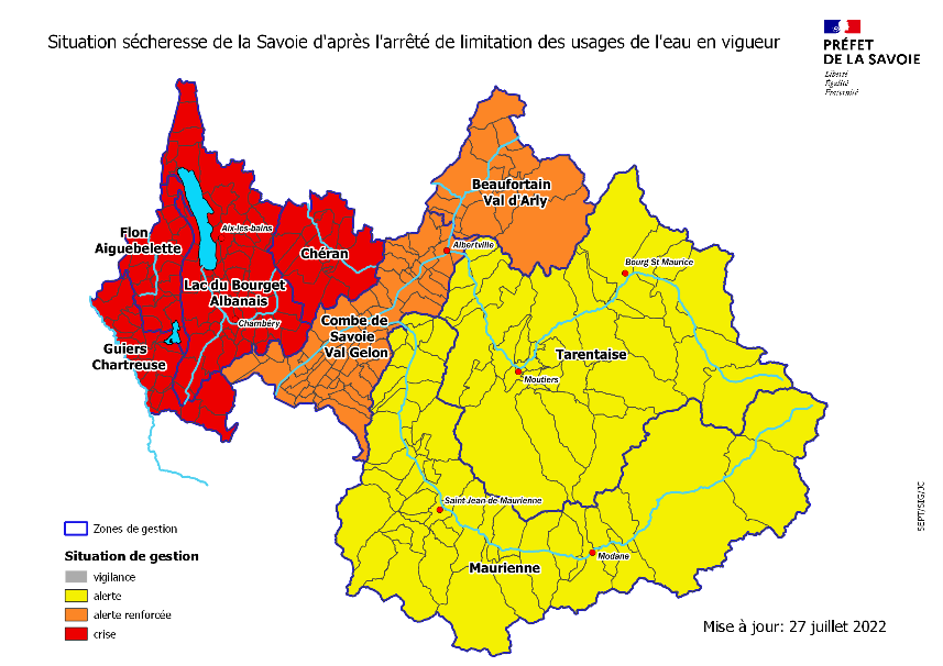 La Tarentaise passe en alerte sécheresse