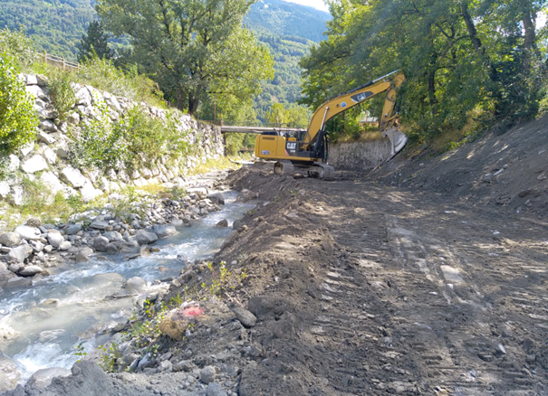 Travaux d'entretien du système d'endiguement de l'Arbonne